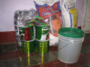 Some of the donated food supplies.