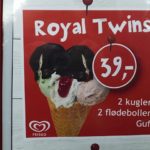 The Royal Twins ice cream cone, with two flødeboller, in honor of Prince Vincent and Princess Josephine. (Photo courtesy of Carol Schoeder)