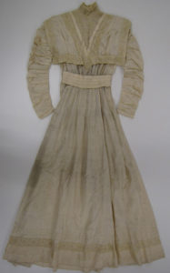 Full length image of Christine Jorgensen's wedding dress. (Photo courtesy of Museum of Danish America)