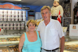 Bent and Susy Olsen of Olsen's Danish Village Bakery in Solvang, California. (Photo courtesy of Olsen's Danish Village Bakery)