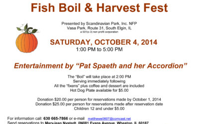 Vasa Park Fish Boil and Harvest Fest planned for Saturday, October 4, 2014 in Illinois