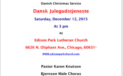 Annual Danish Christmas Service in Chicago set for Saturday, December 12, 2015